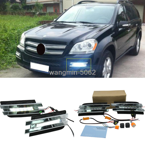 For MercedesBenz X164 GL450 0609 2x White LED DRL Daytime Fog Light