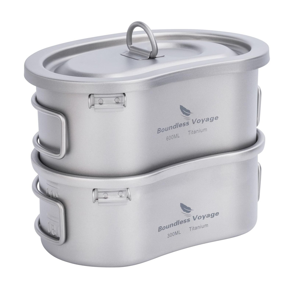 Boundless Voyage Titanium Canteen Mess Kit with Lid and Folding