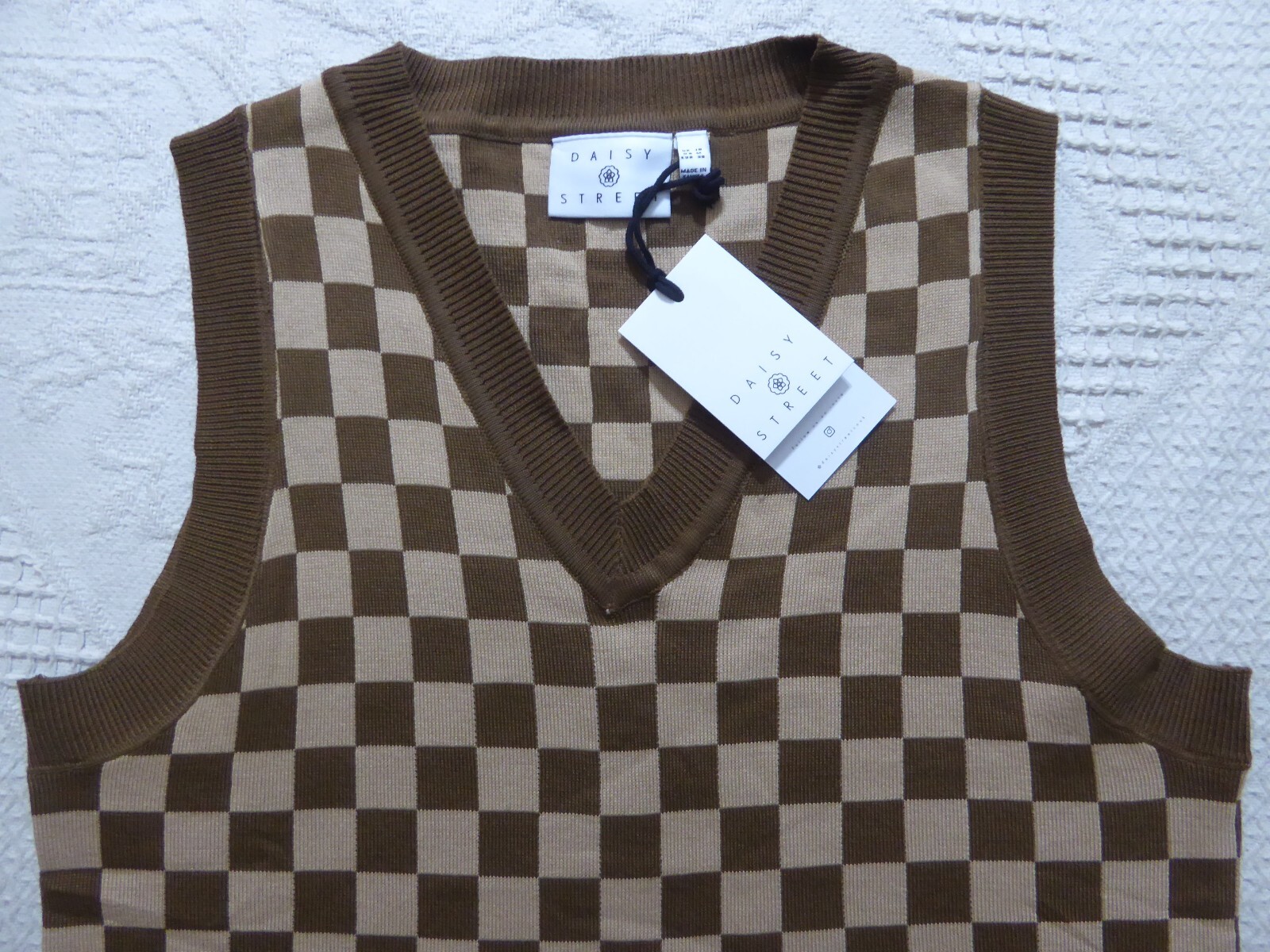 DAISY STREET  Sleeveless Fine Knit Jersey Tank Top/Vest  - Polyester ~ UK 10 image 2