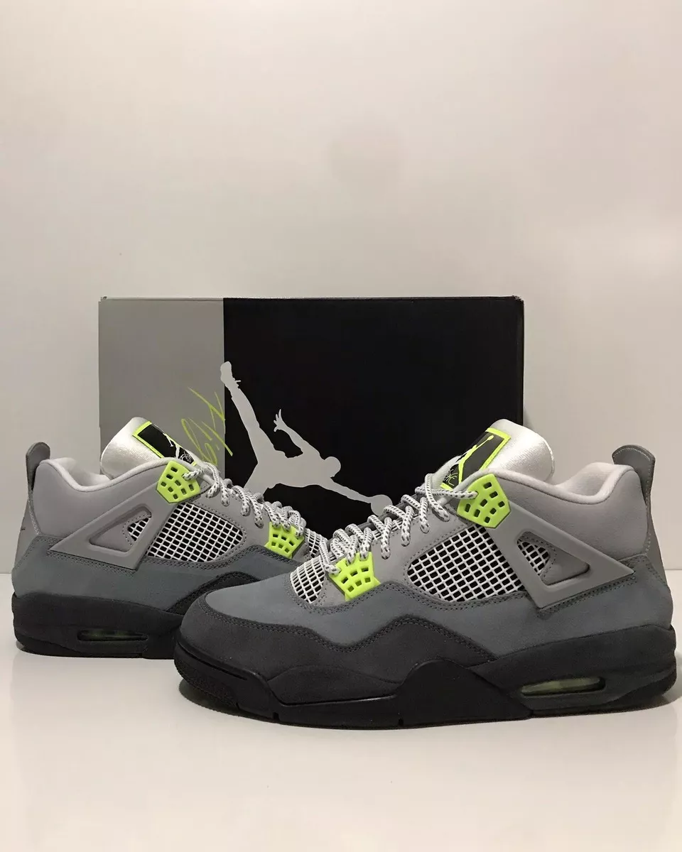 Air Jordan 4 Retro SE 95 Neon Cool/Grey/Volt/Wolf/Grey CT5342-007 Sz 12