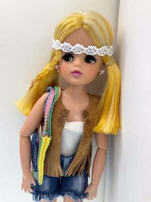 OOAK Custom KK Repaint / Partial Reroot Sindy Doll & Hippie Festival Outfit