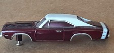 NOS Autoworld Burgundy Dodge Charger R/T Thunderjet HO Slot Car Body Fit Aurora