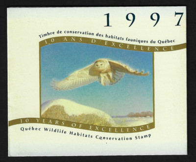 Canada Signed 1997 Quebec Wildlife Habitat Conservation Snowy Owl Qw10 Mn Ebay