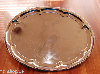 Buffetplatte Servierplatte Partyplatte OVAL Metall verchromt buffet Tablet 45x35