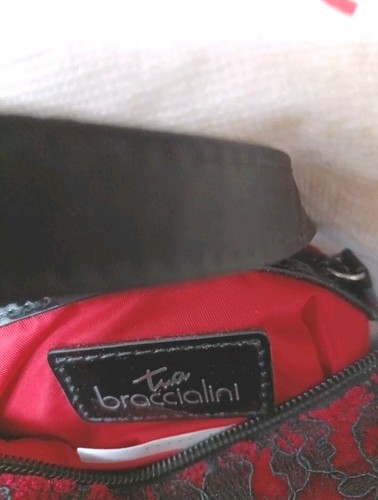 Tua Braccialini Borsa Gioiello Raso Rosso Nero Velluto Natale Capodanno Chic - Foto 5 di 5