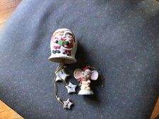 Vintage Jasco 980 Chimer Bell & Mouse Christmas Ornament Hand Painted