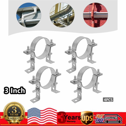 3 in Steel Adjustable Pipe Clamps Pipe Bracket Clamp Wall/Ceiling Mount 4pcs