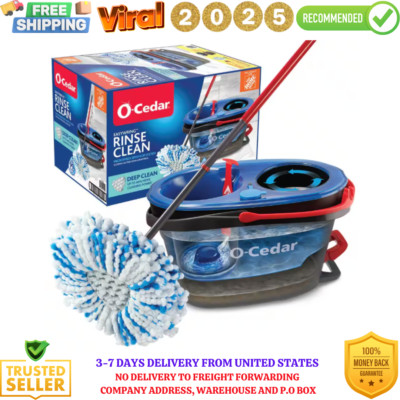 O-Cedar Easywring Rinseclean Microfiber Spin Mop & Bucket Floor Cleaning System