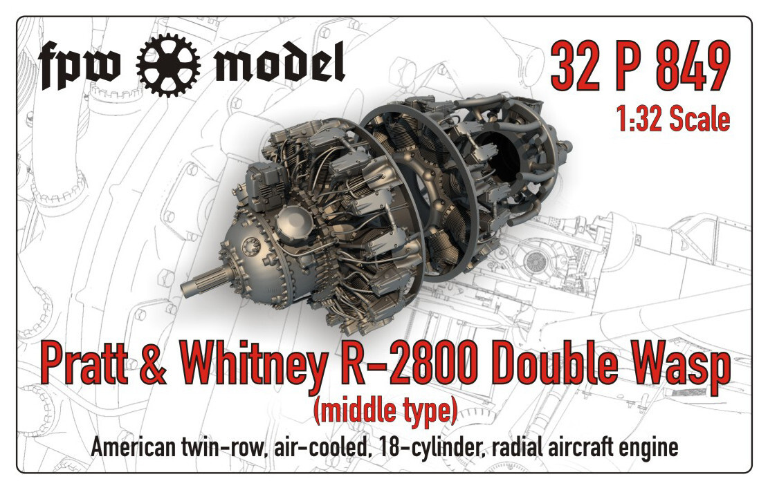 P&W R-2800 Double Wasp (middle) aircraft engine (Full) 1/32 scale