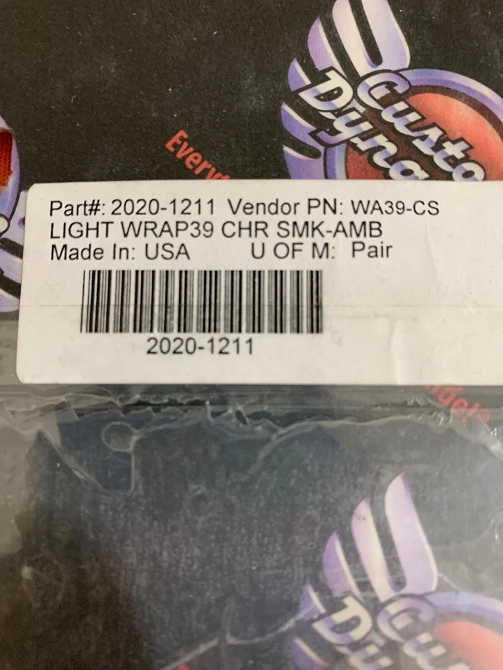 CUSTOM DYNAMICS LIGHT WRAP39 CHROME SMOKE AMBER WA39-CS 2020-1211 DYNA FXR - Image 3 of 4
