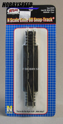 ATLAS N SCALE 2532 CODE 80 SNAP TRACK RERAILERS 3 black ties gauge train ATL2532