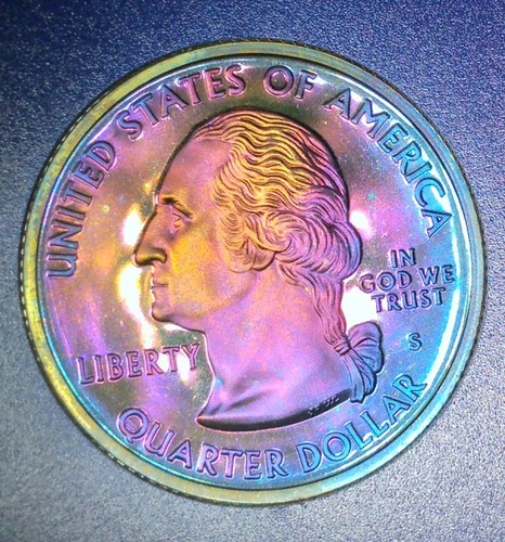 2003 S RAINBOW TONED Proof Quarter 5 COIN SET WOW! - Picture 12 of 13