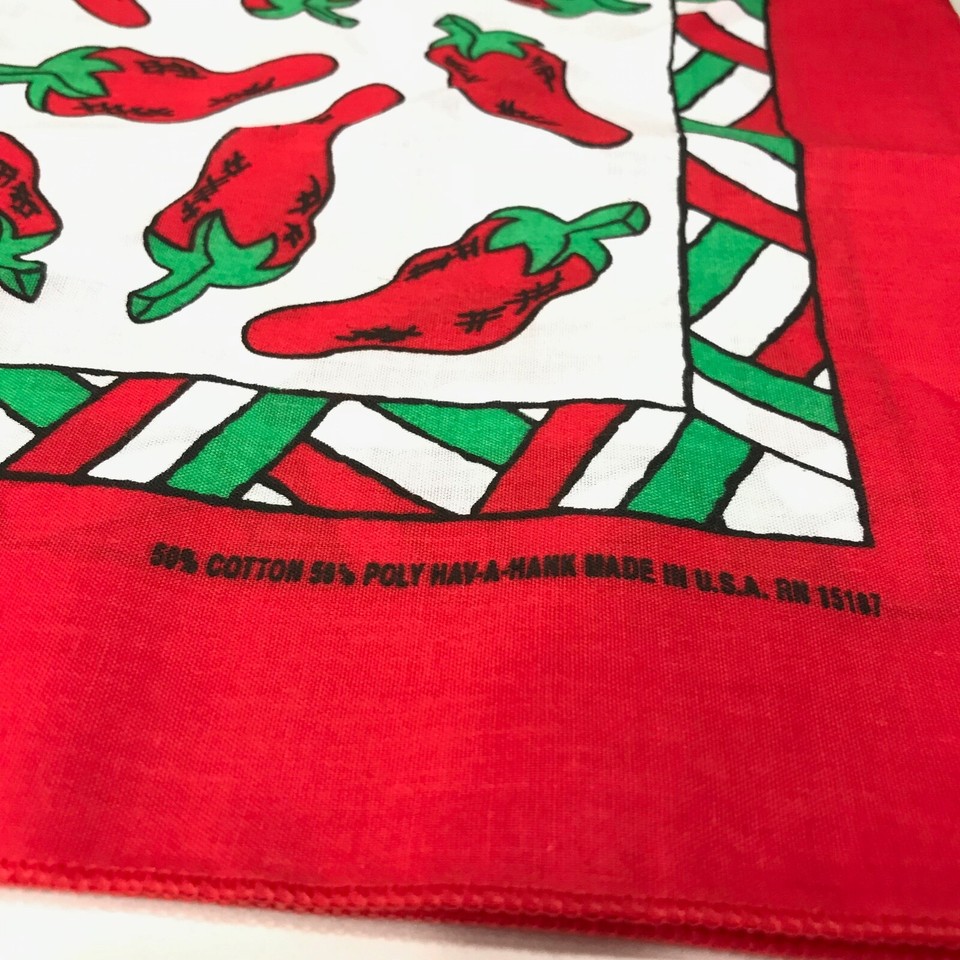 Lot of 2 Chili Chile Pepper Bandanas Vintage Christmas New Mexico