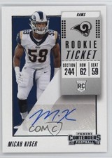 2018 Panini Contenders Rookie Ticket Auto Micah Kiser #228 Auto 03xg