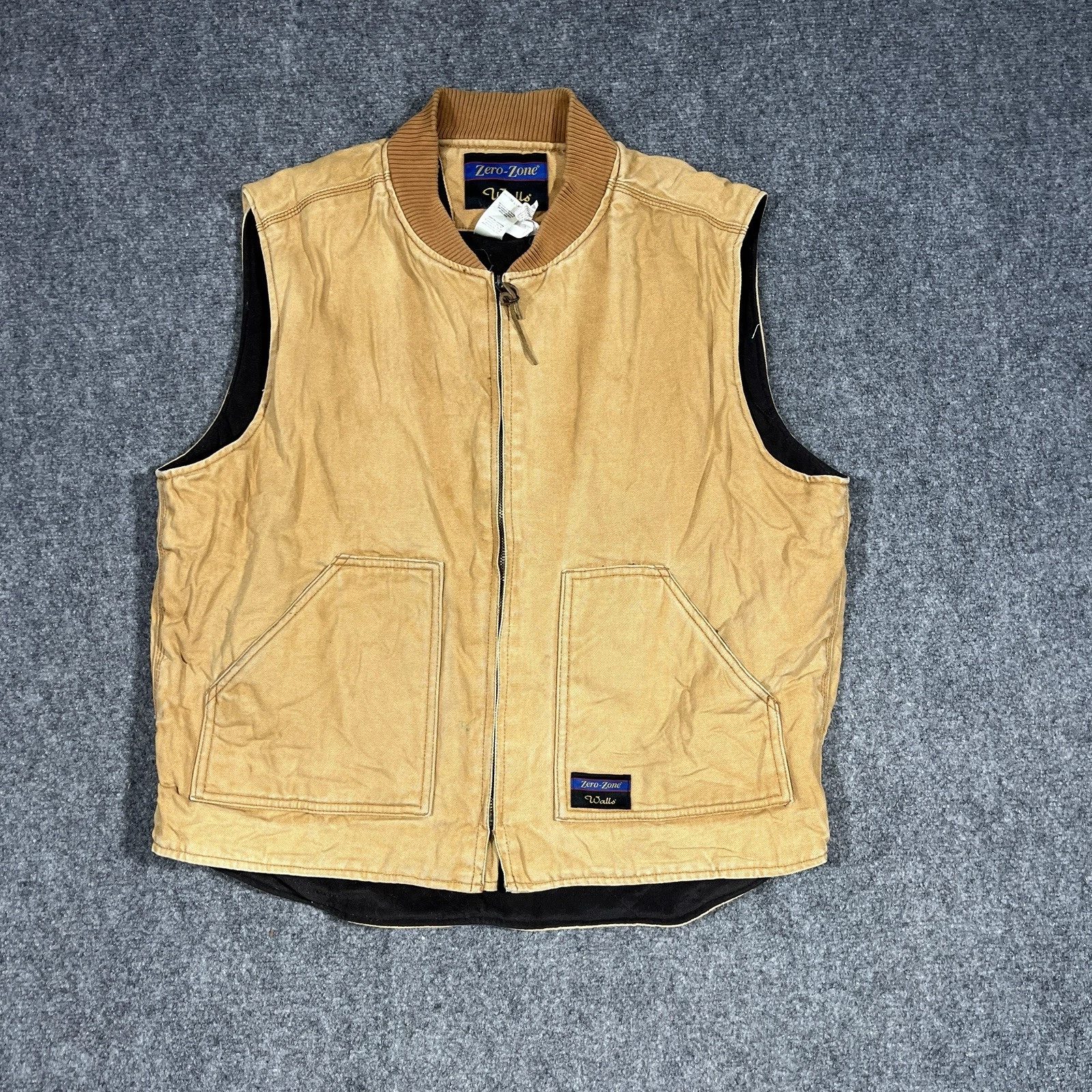 Walls Zero Zone Jacket Vest Mens Size Large Insulated Tan Work