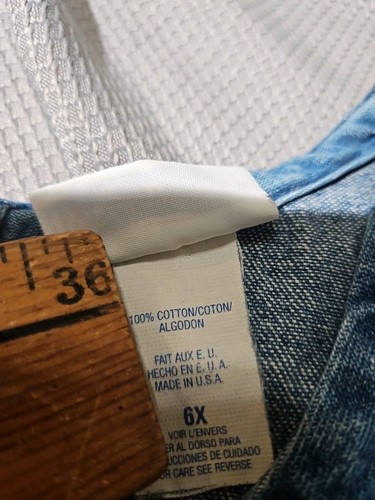 Vintage Buster Brown Dress Youth Girls 6 Blue Chambray USA Made Snap Lightweight - Picture 9 of 14