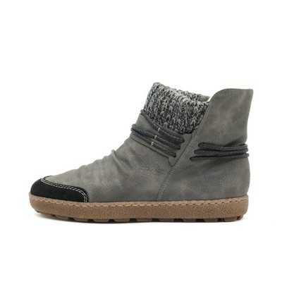 Rieker Damen Stiefel Grau Synthetik Knöchelhoch gefüttert Bootie EU 39