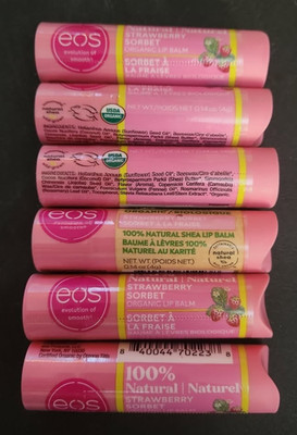 6PK EOS Lip balm ~ Strawberry Sorbet  Sealed