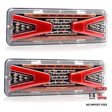 2pcs Turn Signal Brake Reverse Taillight LED Truck Tail Lights X Pattern