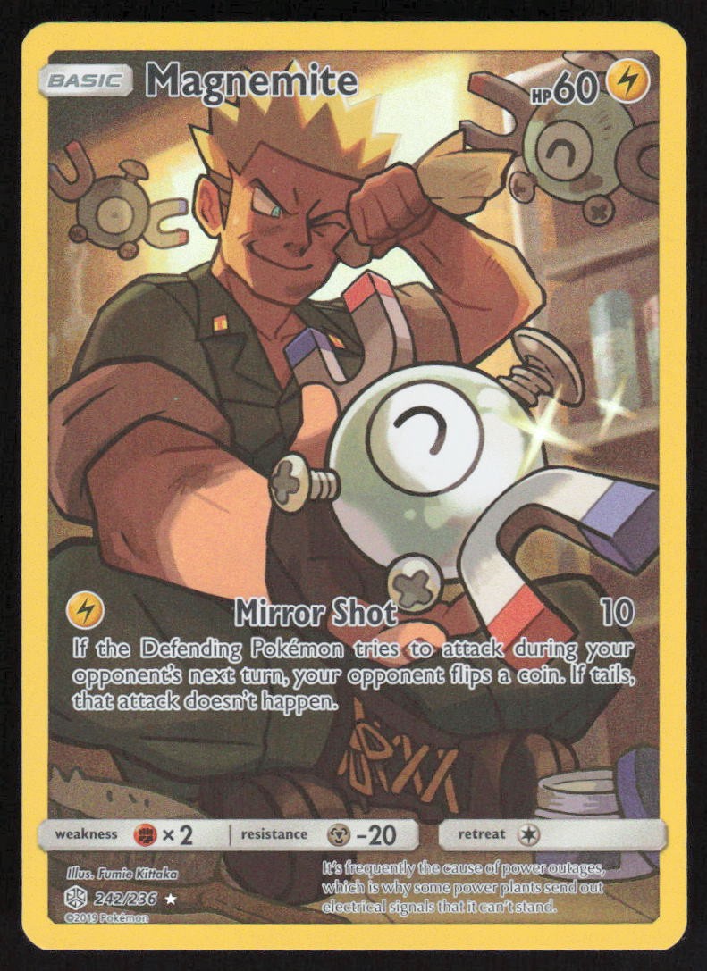Magnemite (Secret) Holo 242/236 NM SM - Cosmic Eclipse Pokemon Card