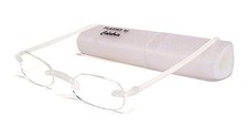 Calabria 714 Womens Rimless Flexie Reading Glasses in Ice Clear White 3.00 48mm
