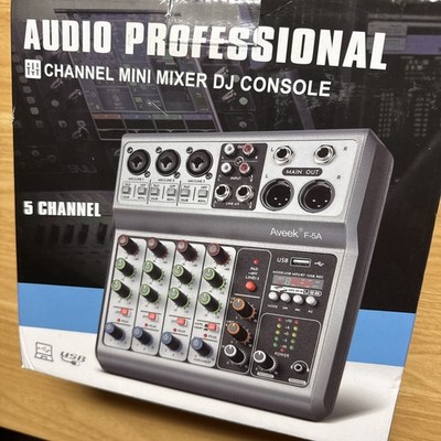 Mini audio DJ mixer Sound Board Console System,5 Channel 48V Phantom Power wi...