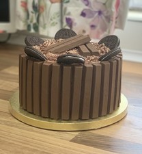 Faux/fake/prop/display Kitkat Cake topped with Oreo biscuits