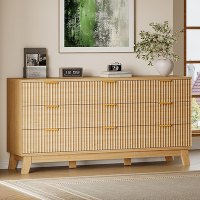 63" Long Dresser for Bedroom, 9-Drawer Fluted Dresser, Extra-Wide Wood Chest of | eBay 63" Long Dresser for Bedroom, 9-Drawer Fluted Dresser, Extra-Wide Wood Chest of | eBay