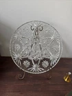 Vintage Anchor Hocking Round Crystal Glass 13 1/2” Serving Platter Prescut Plate