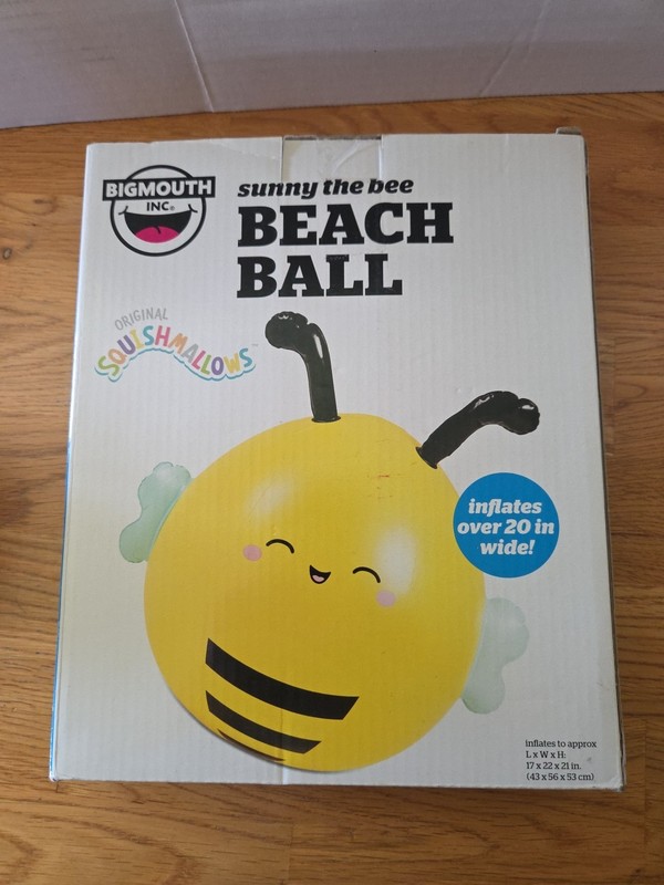 Squishmallows Sunny The Bee Summer Concert Beach Ball from Bigmouth Inc 20" Nib 