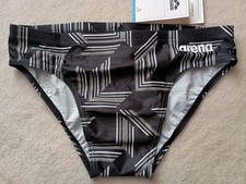 Arena Men's Puzzled Brief - 004670 - Black - Size 34 - New with Tags