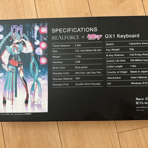 Topre REALFORCE GX1 Hatsune Miku Collaboration Color Design Model English Array - Picture 3 of 6