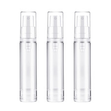3Pcs Empty Airless Pump Bottle Refillable Clear Travel Lotion Containers Vacuum
