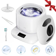 Ultrasonic Jewelry Cleaner Machine with U-V Light, Detachable Retainer Cleaner f