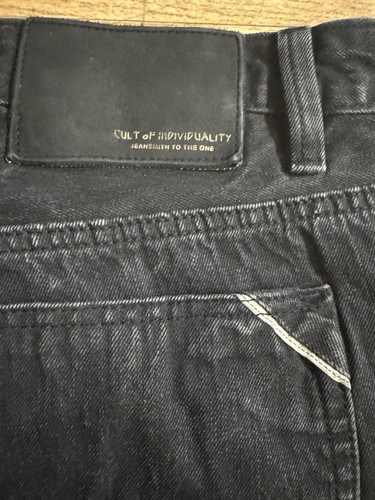 Jeans Cult of Individuality Nero Uomo W44 L32 Pantaloni Denim Vestibilità Dritta - Foto 11 di 15