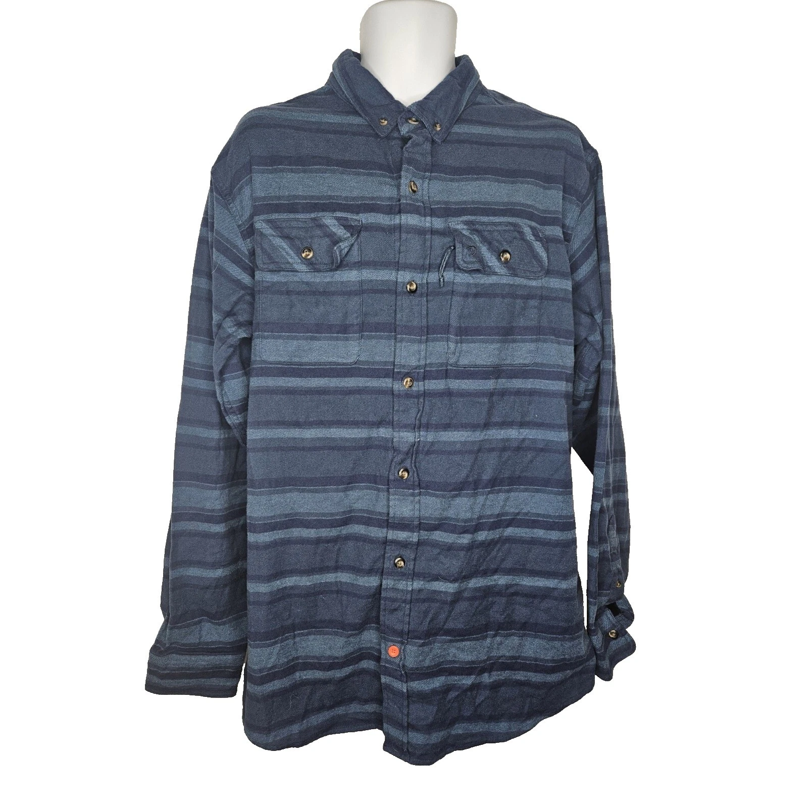 Duck Camp Co. Blue Strips Button Up XL Tall Long Sleeve Outdoor Cotton Blend