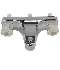 Mobile Home RV Tub Shower Center-Set Faucet, 8 Inch, 2-Handle, Chrome with Clear