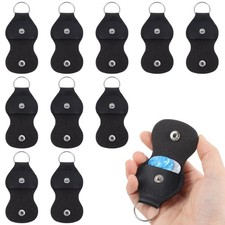 guduling 10 Pcs Leather Guitar Pick Holder Keychain,Guitar Pick Keychain,Leat...