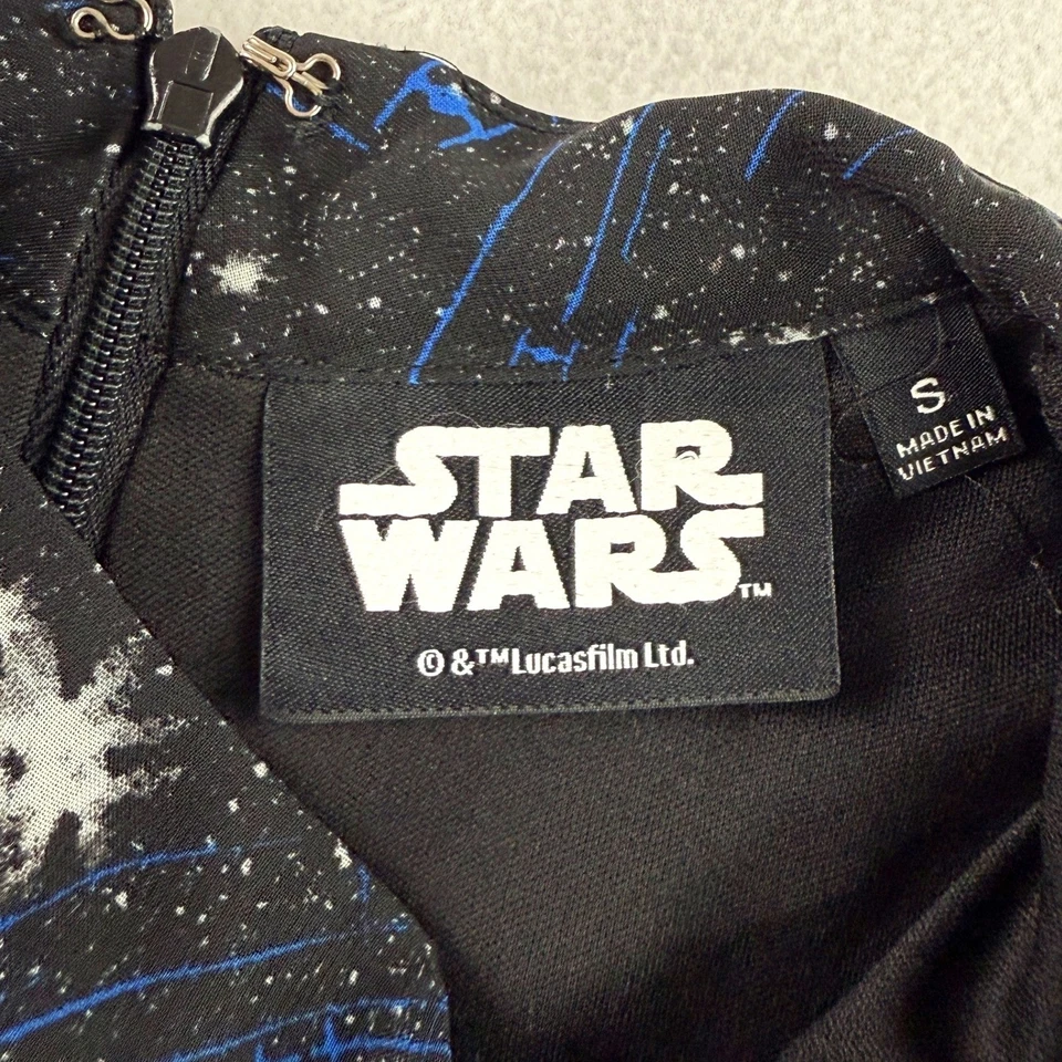 Vestido sin mangas Star Wars corbata luchador talla S para mujer negro estampado galaxia Foto 2 de 4