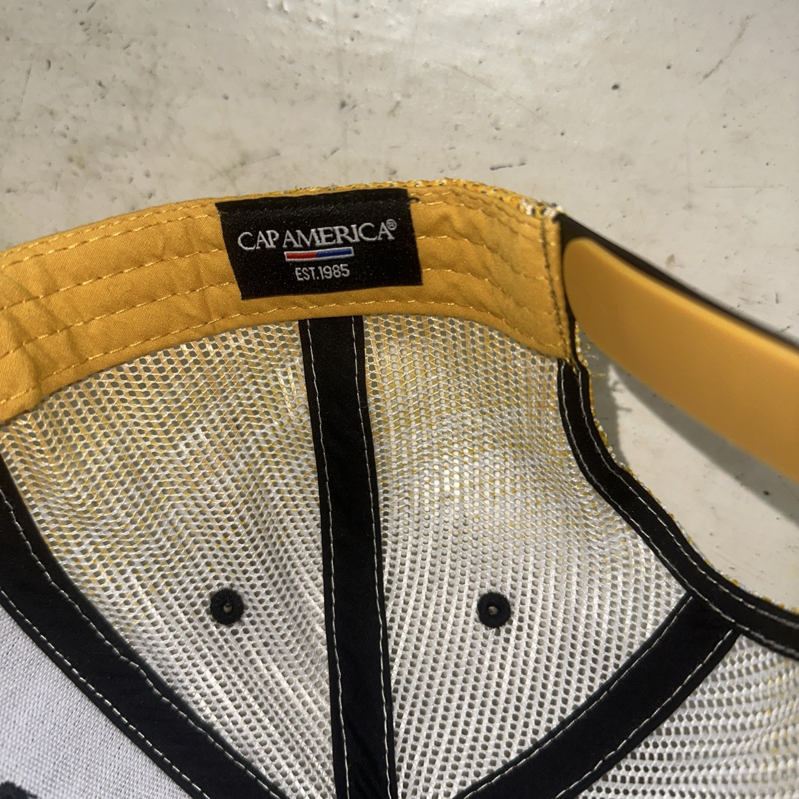 ROCK SOLID Trucker Hat Black Embroidered Logo Whi… - image 11