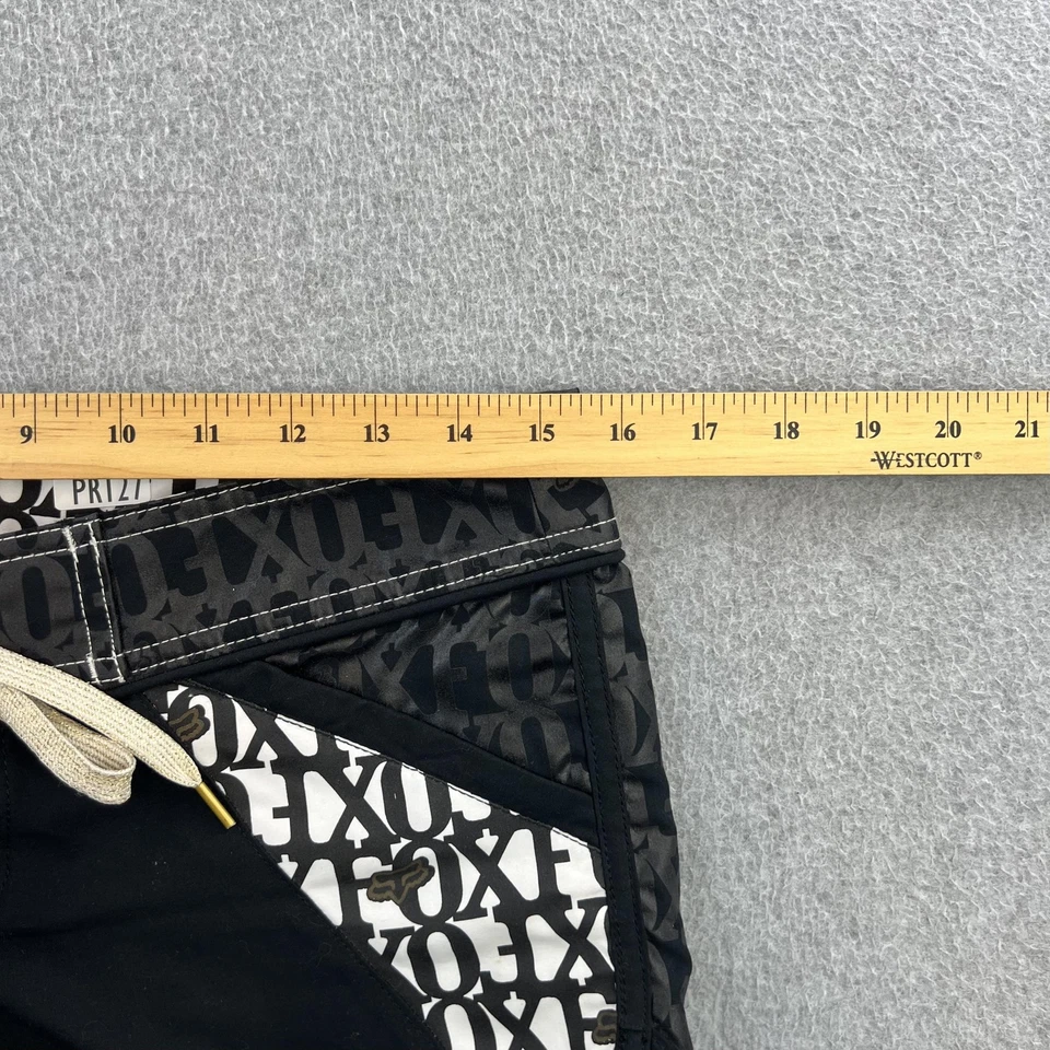 Pantalones cortos Fox Racing para mujer 1 negro logotipo de natación estampado integral con cordones Foto 2 de 4