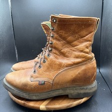 Justin Workboots Men's Size 10.5 D Boots Brown Leather 0762 Western Made in USA