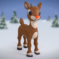 3ft Rudolph Red-nosed Reindeer Animatronic Yard Decoration Animated Christmas