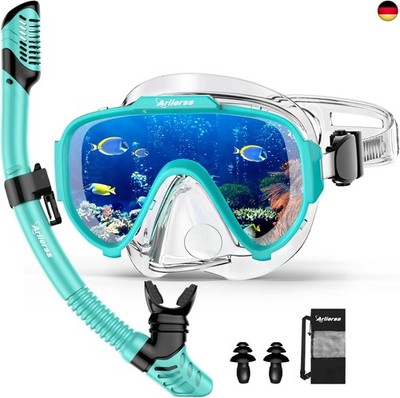 Arlierss Schnorchelset Erwachsene, Schnorchelset mit Anti-Fog Taucherbrille und