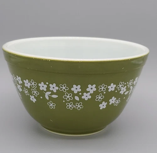 Vintage Pyrex #401 Spring Blossom Green Crazy Daisy 750ML  Nesting Mixing Bowl