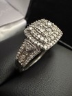 925 Sterling Silver 1/2 CTW Diamond  Square Halo Accent Ring Size 9 — photo 4