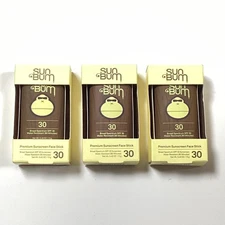 3 Pack Sun Bum SPF 30 Premium Sunscreen Face Stick, Water Resistant, 0.45 Oz