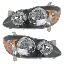 LABLT Headlights For 2003-2005-2007-2008 Toyota Corolla Left&Right Black Halogen