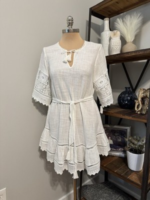 abigail mini dress in white For Love & Lemons Abigail Mini Dress in Ivory
