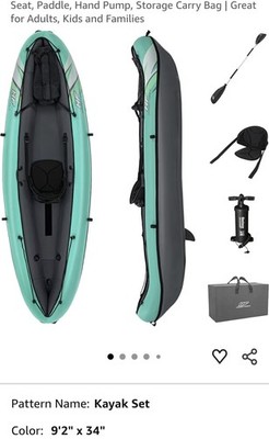 Bestway Hydro Force Inflatable Kayak Set - 1-Person Ventura Elite  Grn canopy 